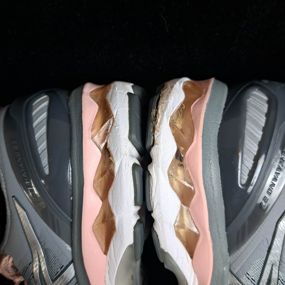ASICS Gel-Kayano 27 Gray‎ 1012A713 Athletic Running Shoe Womens 9 Wide - Picture 8 of 11